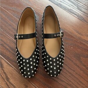 Madewell Black Studded Mary Jane Flats